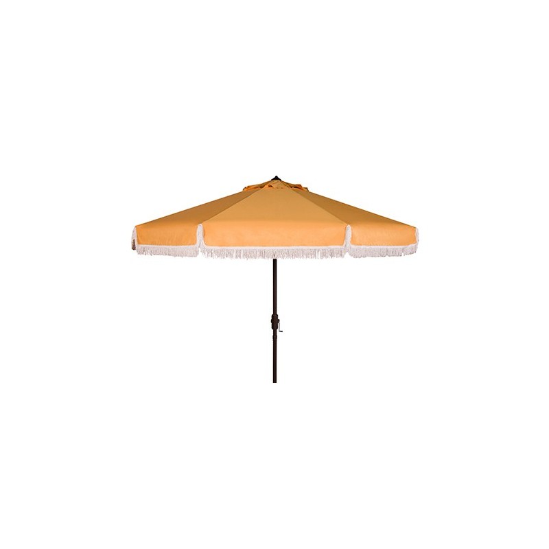 Milan Fringe 9ft Crank Outdoor Push Button Tilt Umbrella