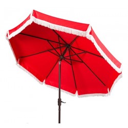 Milan Fringe 9ft Crank Outdoor Push Button Tilt Umbrella