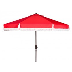 Milan Fringe 9ft Crank Outdoor Push Button Tilt Umbrella