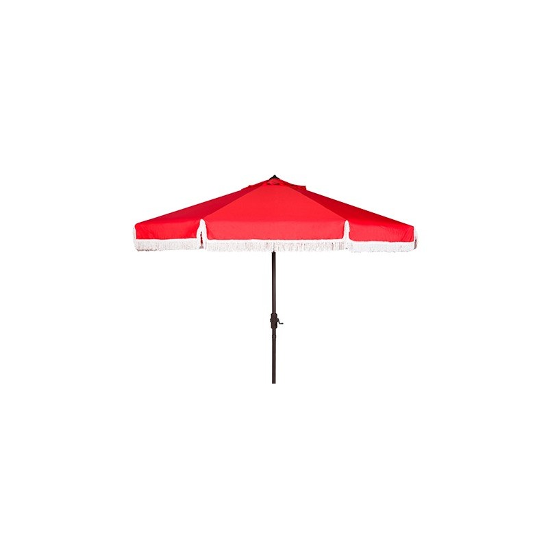 Milan Fringe 9ft Crank Outdoor Push Button Tilt Umbrella