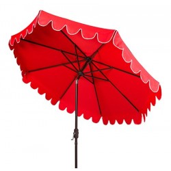 Venice Single Scallop 9ft Crank Outdoor Push Button Tilt Umbrella