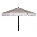 Maui Single Scallop Striped 9ft Crank Push Button Tilt Umbrella