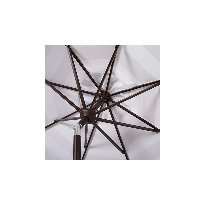 Maui Single Scallop Striped 9ft Crank Push Button Tilt Umbrella