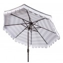 Maui Single Scallop Striped 9ft Crank Push Button Tilt Umbrella