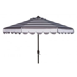 Maui Single Scallop Striped 9ft Crank Push Button Tilt Umbrella