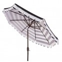 Maui Single Scallop Striped 9ft Crank Push Button Tilt Umbrella