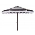 Maui Single Scallop Striped 9ft Crank Push Button Tilt Umbrella