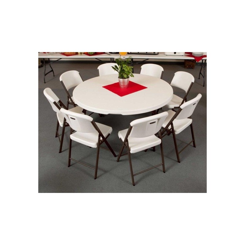 Lifetime 4 Round Tables & 32 Chairs Set - White - Commercial Grade (80458)