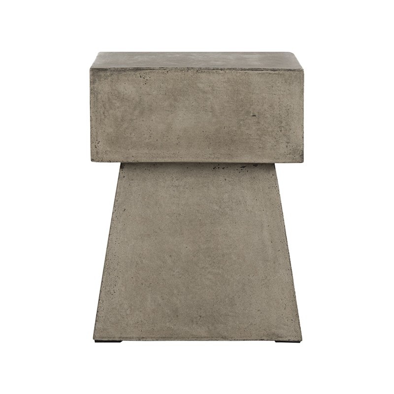 Zen Indoor/Outdoor Mushroom Modern Concrete 18.1-inch H Accent Table