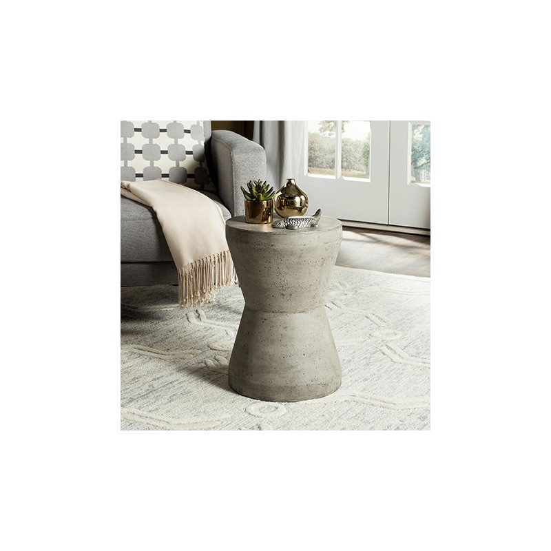 Torre Indoor/Outdoor Modern Concrete 17.3-inch H Accent Table