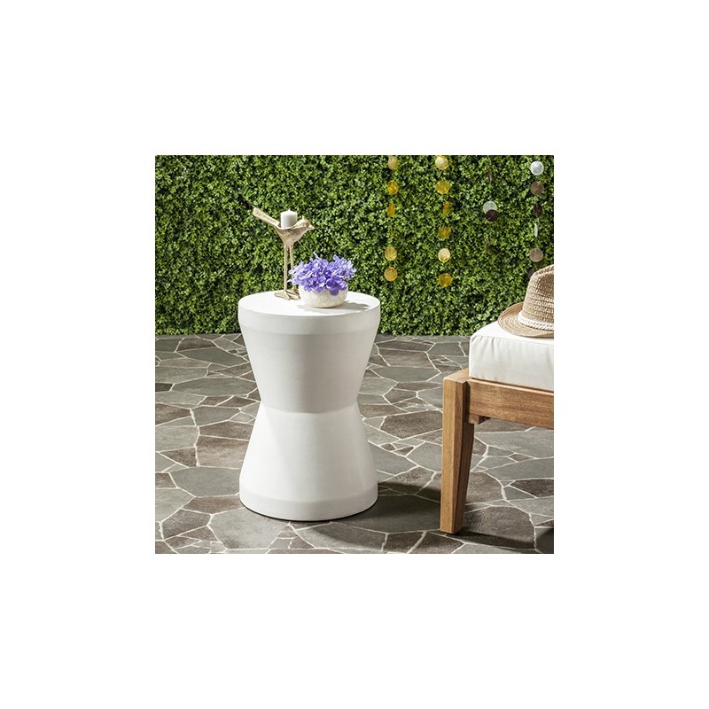 Safavieh Torre Indoor/Outdoor Modern Concrete 17.3-inch H Accent Table - Ivory (VNN1001B) Safavieh Torre Indoor/Outdoor Modern Concrete 17.3-inch H Accent Table - Ivory (VNN1001B)