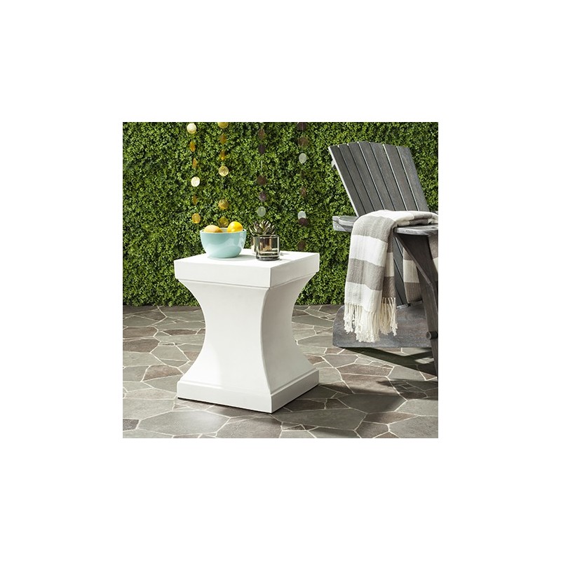 Safavieh Curby Indoor/Outdoor Modern Concrete 17.7-inch H Accent Table - Ivory (VNN1002B)