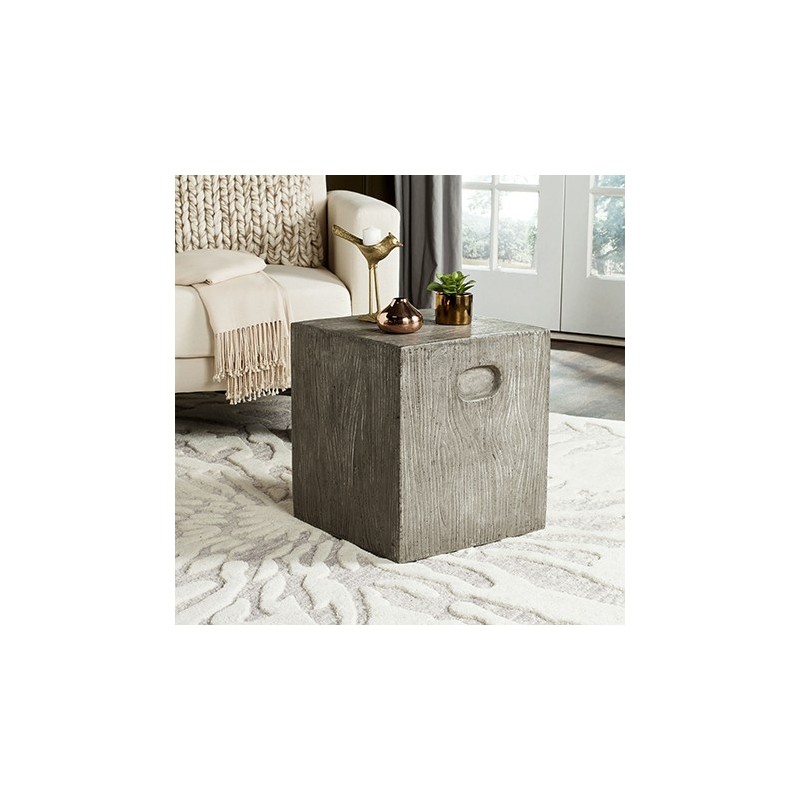 Safavieh Cube Indoor/Outdoor Modern Concrete 16.5-inch H Accent Table - Dark Grey (VNN1003A)