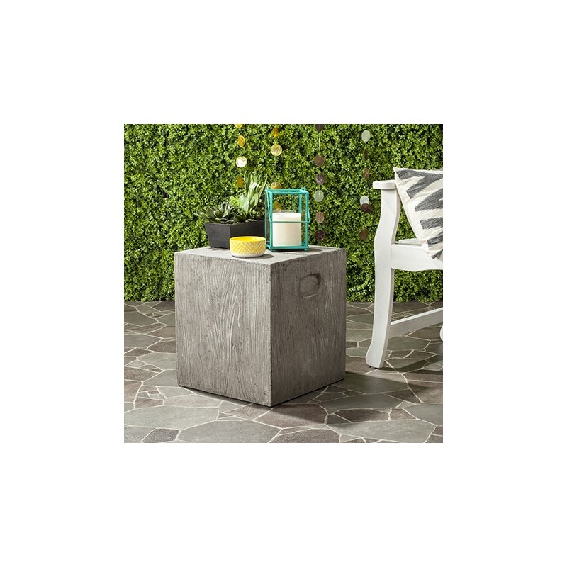 Safavieh Cube Indoor/Outdoor Modern Concrete 16.5-inch H Accent Table - Dark Grey (VNN1003A)