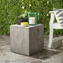 Safavieh Cube Indoor/Outdoor Modern Concrete 16.5-inch H Accent Table - Dark Grey (VNN1003A)