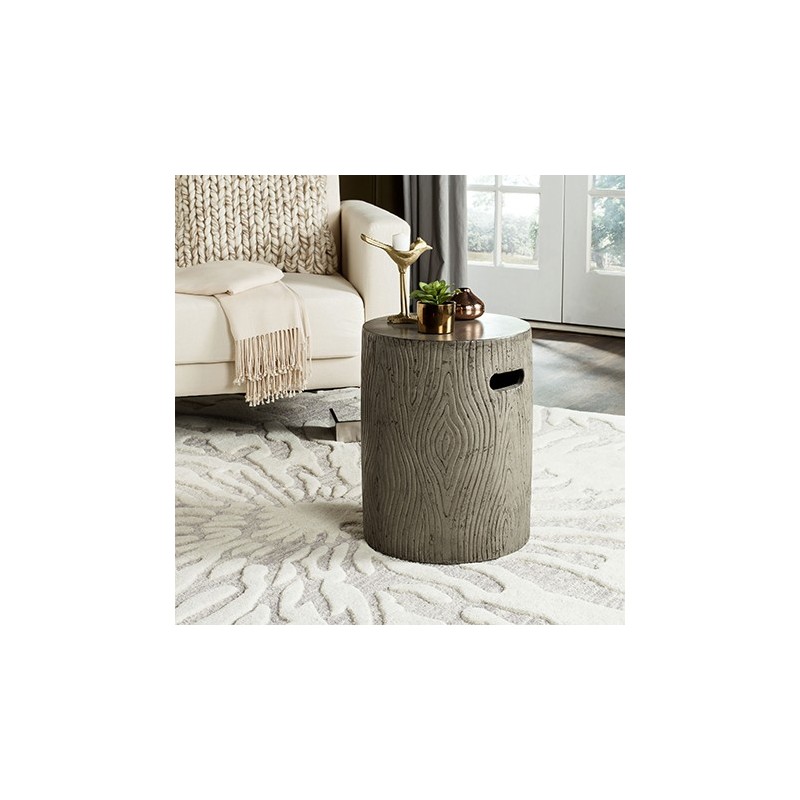 Safavieh Trunk Indoor/Outdoor Modern Concrete Round 16.5-inch H Accent Table - Dark Grey (VNN1004A)