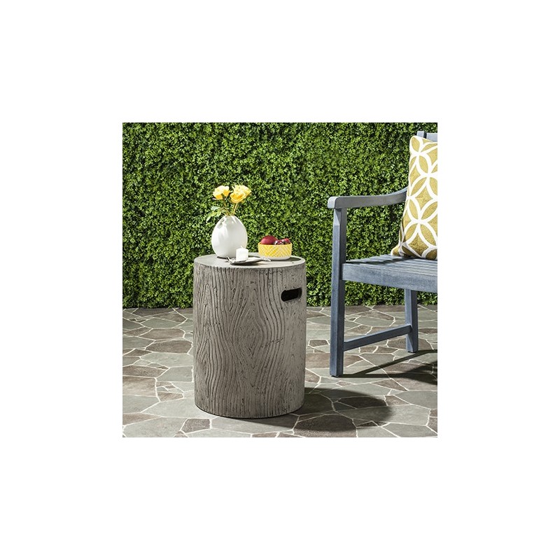 Safavieh Trunk Indoor/Outdoor Modern Concrete Round 16.5-inch H Accent Table - Dark Grey (VNN1004A)