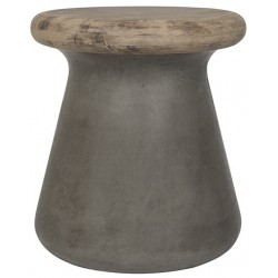 Safavieh Button Indoor/Outdoor Modern Concrete Round 18.1-inch H Accent Table-Dark Grey (VNN1005A)