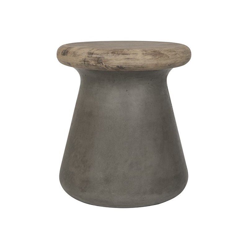 Safavieh Button Indoor/Outdoor Modern Concrete Round 18.1-inch H Accent Table-Dark Grey (VNN1005A)