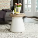 Safavieh Button Indoor/Outdoor Modern Concrete Round 18.1-inch H Accent Table - Ivory (VNN1005B)