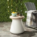 Safavieh Button Indoor/Outdoor Modern Concrete Round 18.1-inch H Accent Table - Ivory (VNN1005B)