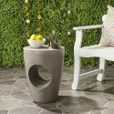 Safavieh Aishi Indoor/Outdoor Modern Concrete Round 17.7-inch H Accent Table - Dark Gey (VNN1007A)