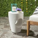 Safavieh Aishi Indoor/Outdoor Modern Concrete Round 17.7-inch H Accent Table - Ivory (VNN1007B)