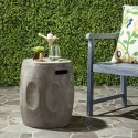 Safavieh Zuri Indoor/Outdoor Modern Concrete Round 17.7-inch H Accent Table - Dark Grey (VNN1008A)