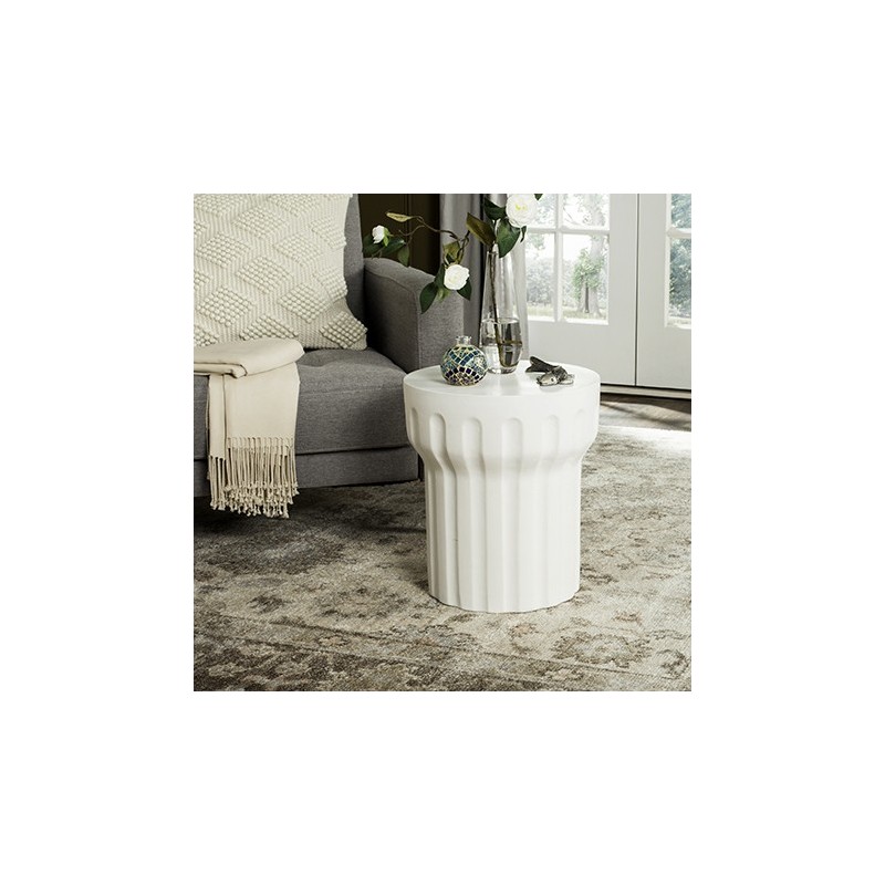 Safavieh Vesta Indoor/Outdoor Modern Concrete Round 15.3-inch Dia Accent Table - Ivory (VNN1009B)