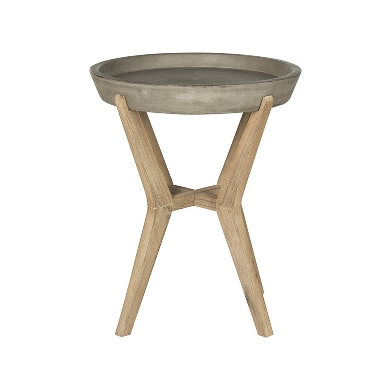 Safavieh Celeste Indoor/Outdoor Modern Concrete Round 21.2-inch H End Table - Dark Grey (VNN1012A)