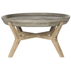 Safavieh Wynn Indoor/Outdoor Modern Concrete Round 18.1-inch H Coffee Table - Dark Grey (VNN1013A)