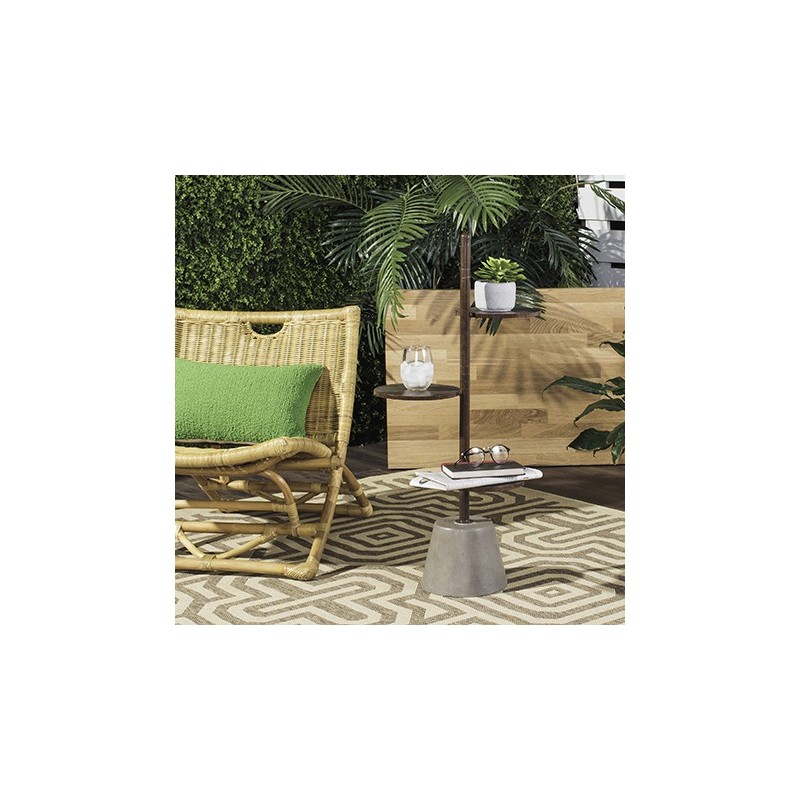 Safavieh Cadman Indoor/Outdoor Modern Concrete 3 Tier 31.5-inch H Etagere - Dark Grey (VNN1015A)