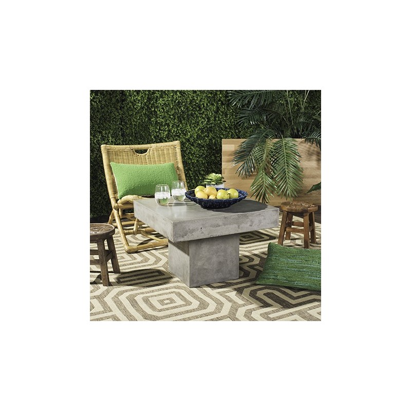 Safavieh Tallen Indoor/Outdoor Modern Concrete 15.75-inch H Coffee Table - Dark Grey (VNN1016A)