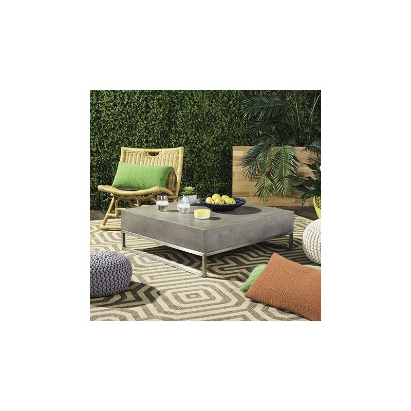 Safavieh Eartha Indoor/Outdoor Modern Concrete 11.42-inch H Coffee Table - Dark Grey (VNN1017A)