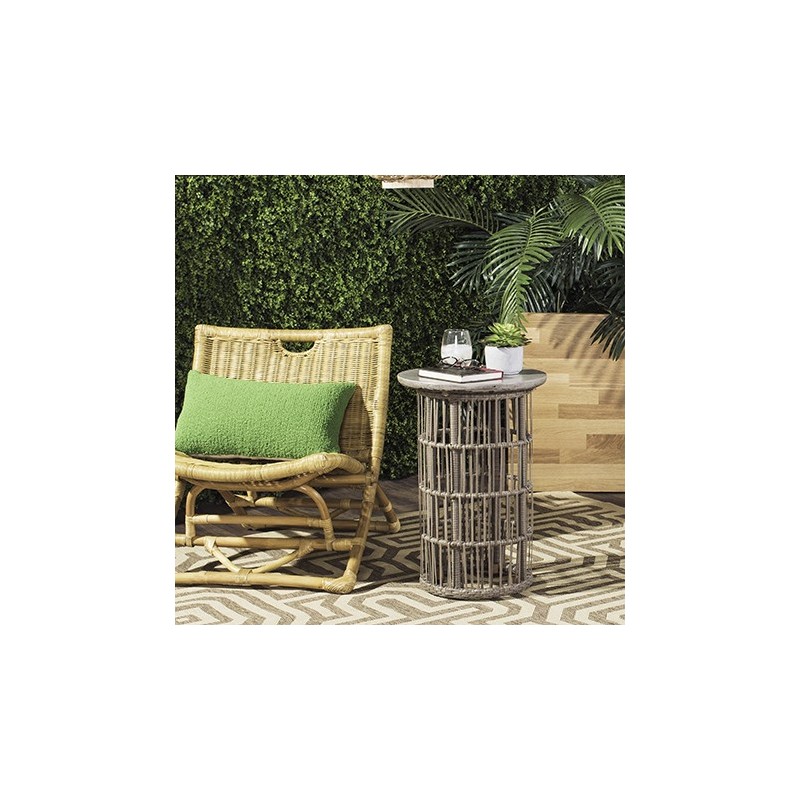 Safavieh Fane Indoor/Outdoor Modern Concrete 23.23-inch H Side Table - Dark Grey (VNN1022A)