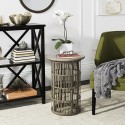 Safavieh Fane Indoor/Outdoor Modern Concrete 23.23-inch H Side Table - Dark Grey (VNN1022A)