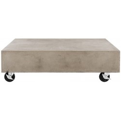 Gargon Indoor/Outdoor Modern Concrete9.84-inch H Coffee Table with Casters