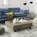 Gargon Indoor/Outdoor Modern Concrete9.84-inch H Coffee Table with Casters