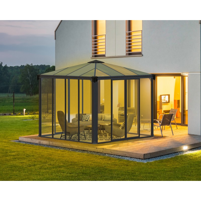 Palram 10x10 Ledro Enclosed Gazebo Kit - Gray/Bronze (HG9190)