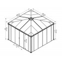 Palram 12x12 Ledro Gazebo Kit - Gray/Bronze (HG9192)