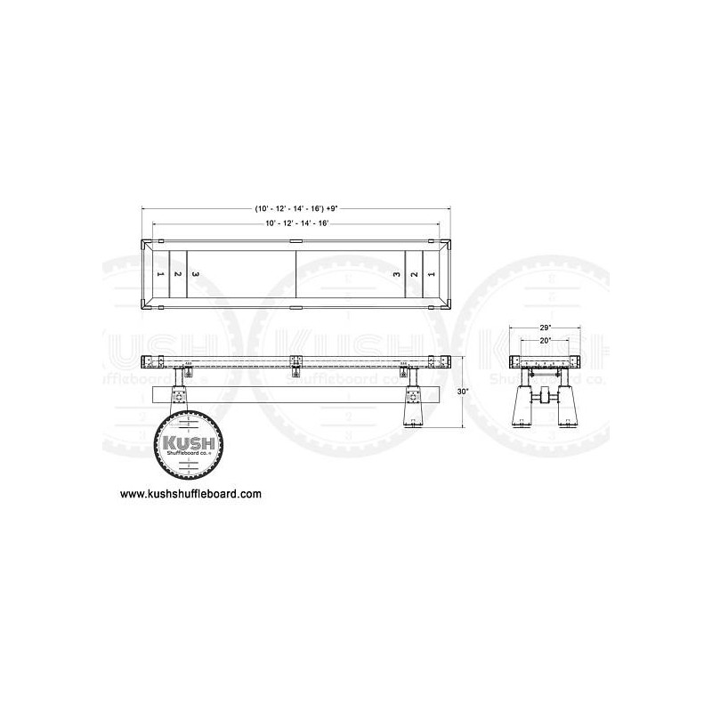 Kush 14ft Rustic Shuffleboard Table (036)