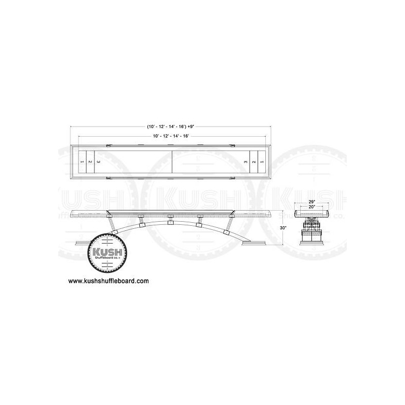 Kush 16ft Kirsch Shuffleboard Table (058)