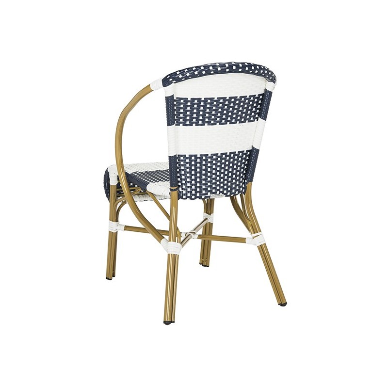 Sarita Striped french Bistro Stacking Side Chair