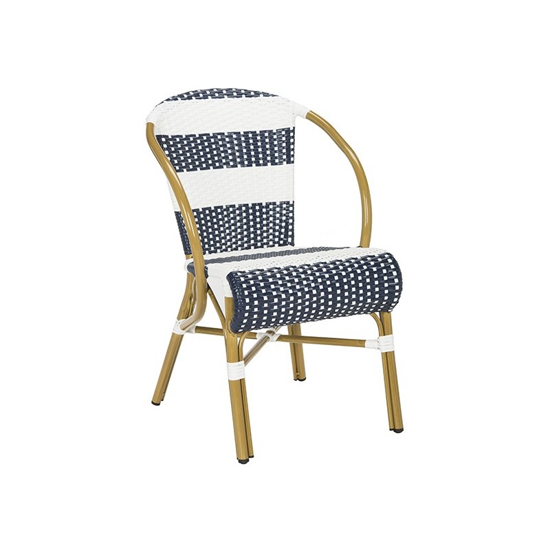 Sarita Striped french Bistro Stacking Side Chair