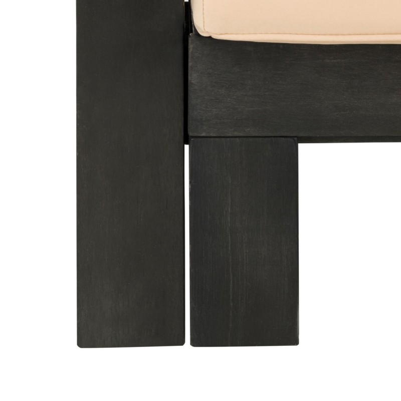 Safavieh Hammett Double Sun Lounger with Pullout Table - Dark Slate Grey/Sahara Beige (PAT6748A)