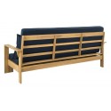 Safavieh Hammett Double Sun Lounger with Pullout Table - Natural/Navy (PAT6748B)