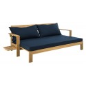 Safavieh Hammett Double Sun Lounger with Pullout Table - Natural/Navy (PAT6748B)