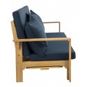 Safavieh Hammett Double Sun Lounger with Pullout Table - Natural/Navy (PAT6748B)