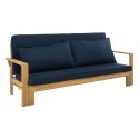 Safavieh Hammett Double Sun Lounger with Pullout Table - Natural/Navy (PAT6748B)