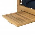 Safavieh Hammett Double Sun Lounger with Pullout Table - Natural/Navy (PAT6748B)